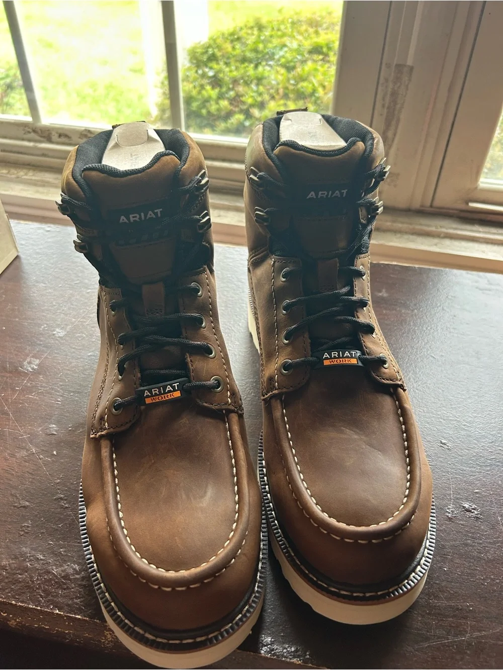 Ariat Men's Brown Lace-Up Moc Toe Work Boots